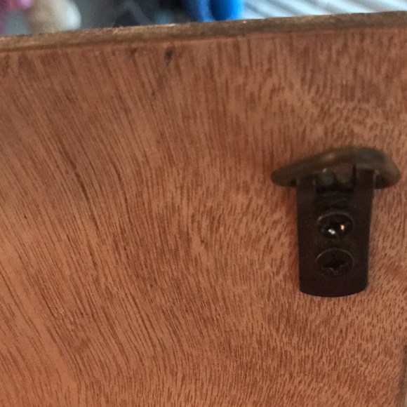 Rae Dunn 2 tier wall hanging mail filer rustic farmhouse wood metal inbox outbox - Picture 9 of 10